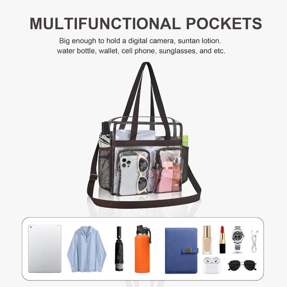 Lightweight Clear PVC Bag 12x6x12 with Adjustable Strap - Ideal for Events - Picture 6 of 9